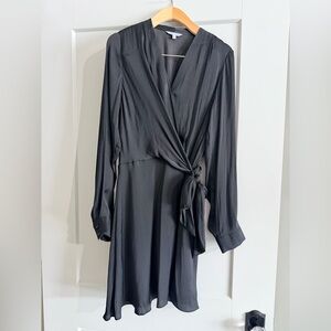 Naked Zebra Charcoal Long Sleeve Wrap Dress